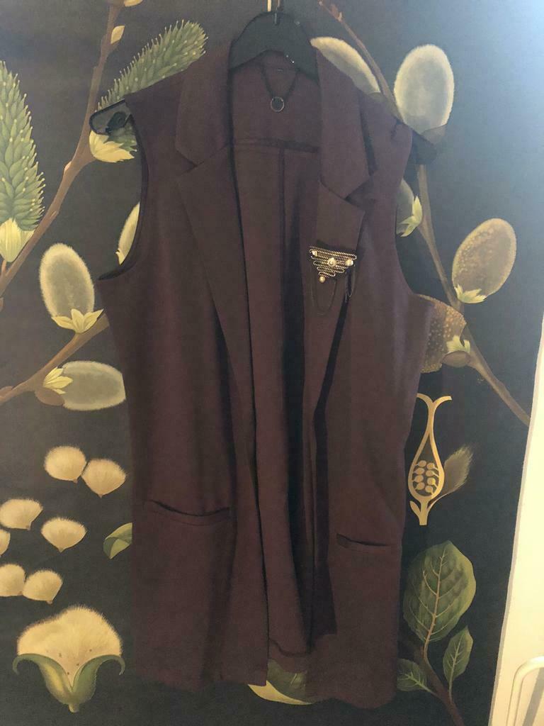 Lange gilet bordeaux, Ophalen of Verzenden, Nieuw, Maat 42/44 (L), Overige kleuren