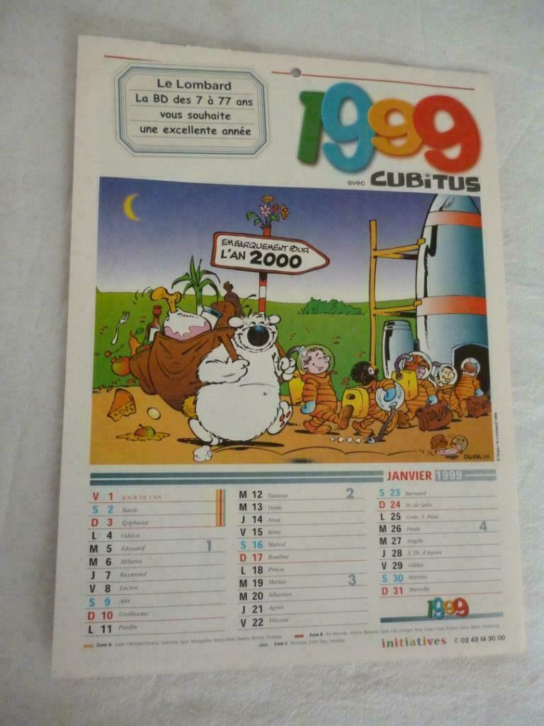 BD Calendrier 1999 avec Cubitus Le Lombard, Enlèvement ou Envoi