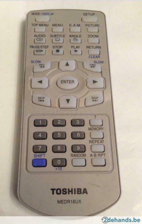 Afstandsbediening Toshiba medr16ux, Audio, Tv en Foto, DVD spelers, Ophalen of Verzenden, Gebruikt