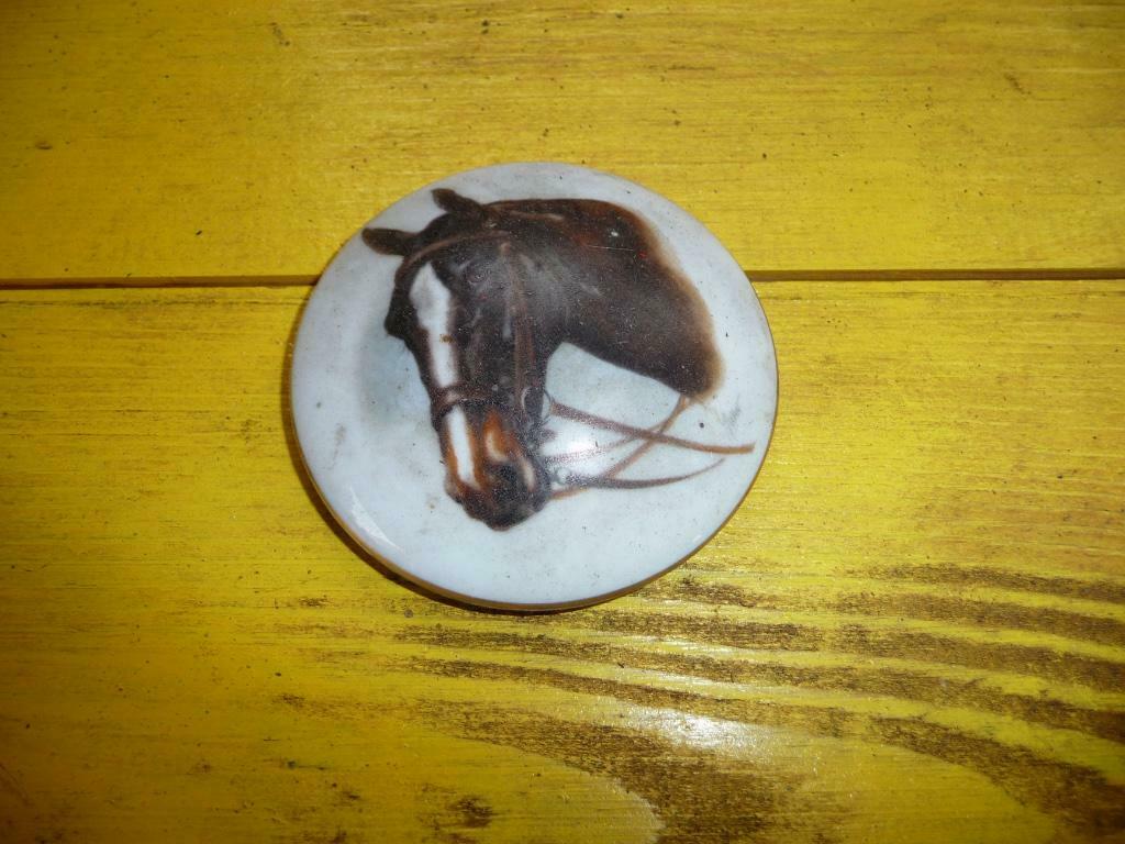 Porselein medaillon, paarden, Ophalen of Verzenden