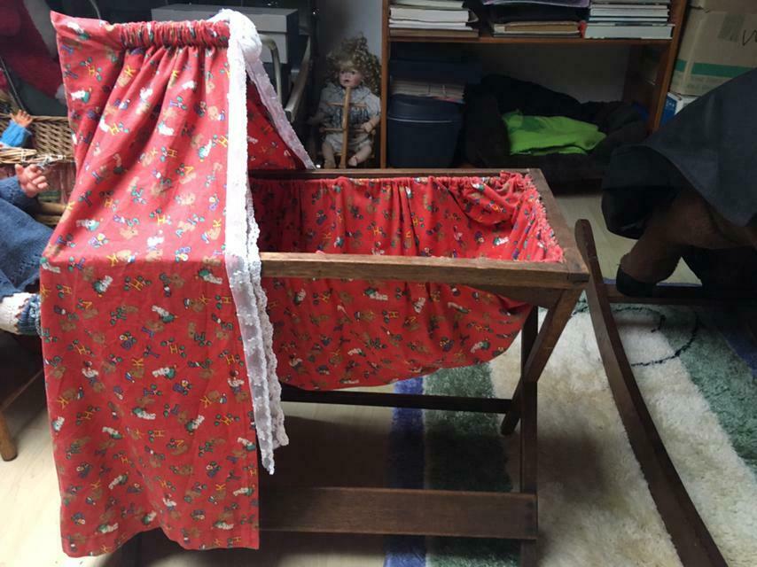 Berceau de poupées en bois de chêne antique, Enlèvement ou Envoi, Comme neuf