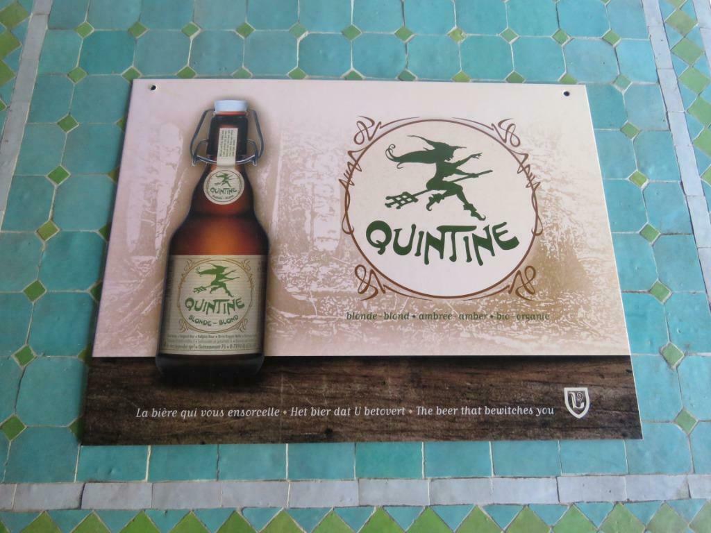 Carton dur publicitaire pour la bière Quintine, Collections, Enlèvement, Neuf, Panneau, Plaque ou Plaquette publicitaire, Autres marques