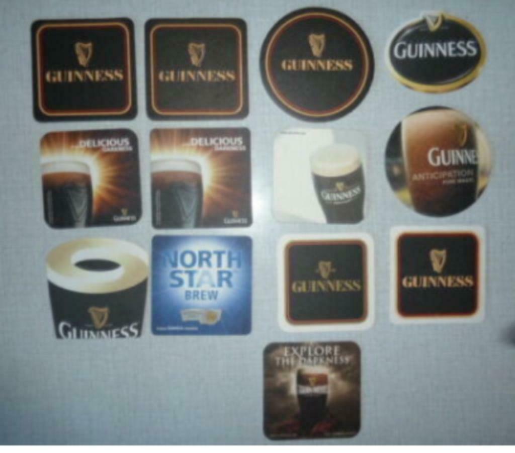 13 verschillende bier viltjes GUINNESS, Verzamelen, Biermerken, Gebruikt, Viltje(s), Overige merken, Ophalen of Verzenden