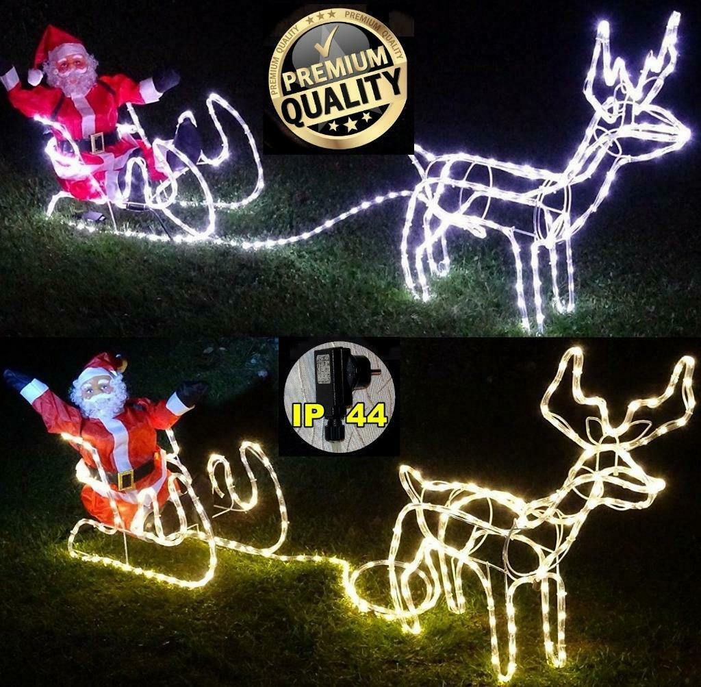 Rendier Met Slee En Kerstman. Ongeveer 1.5m. (Kerstman 90cm), Diversen, Ophalen of Verzenden, Nieuw