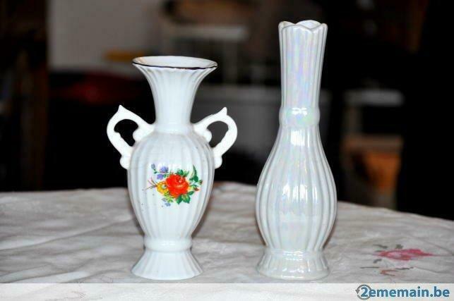 2 petits vases soliflore decoratif en faience, Antiquités & Art, Enlèvement ou Envoi
