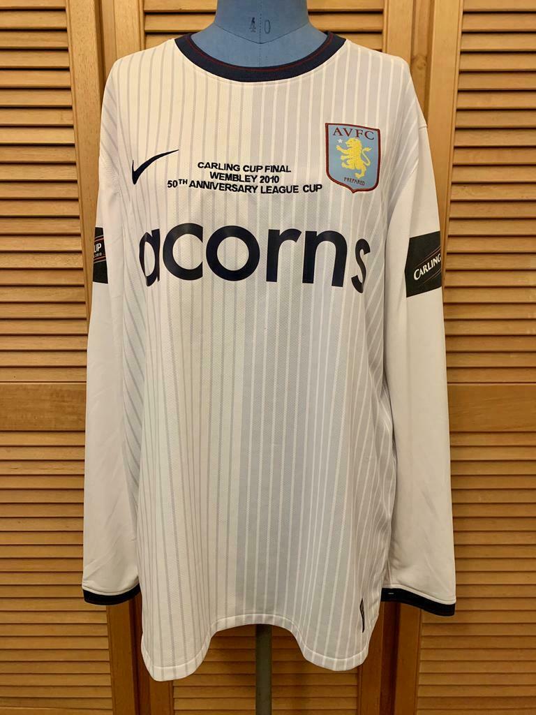 Aston Villa Carling Cup Final 2010 Agbonlahor match worn, Sports & Fitness, Football, Comme neuf, Maillot, Taille XL, Enlèvement ou Envoi