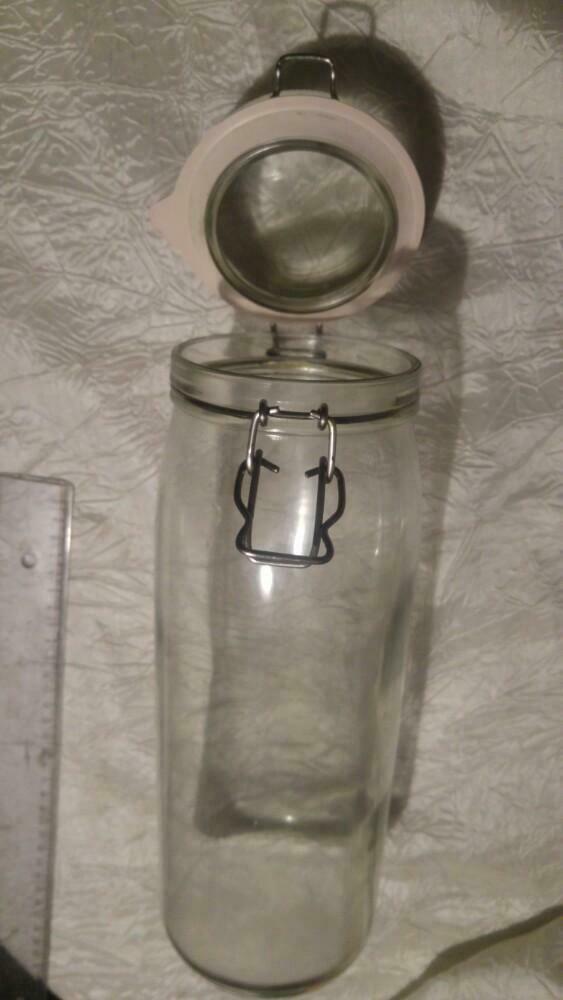 Vintage Bocal Flacon en verre ikea germany 2L, Maison & Meubles, Enlèvement ou Envoi, Comme neuf, Verre
