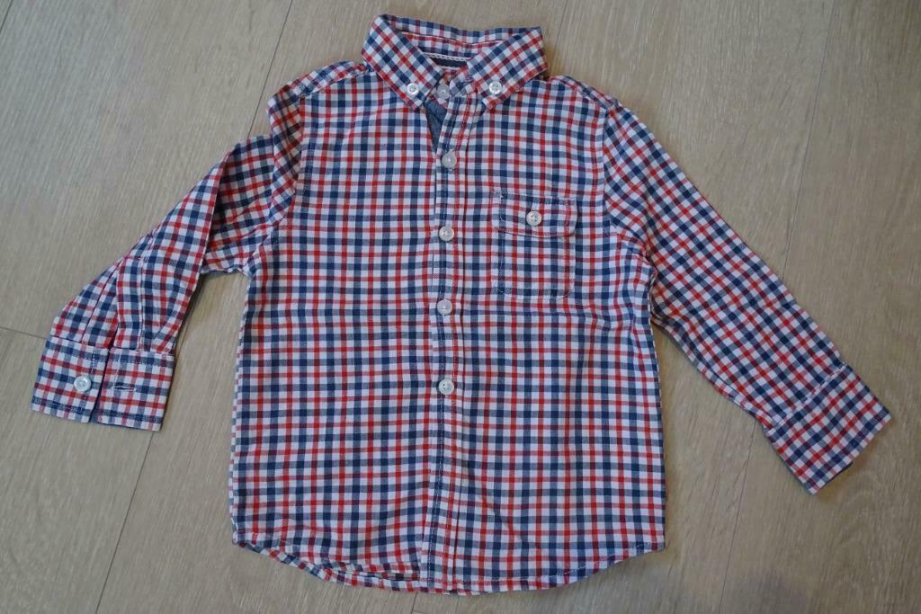 Geruit hemdje / houthakkershemd maat 12/18 maanden/ maat 80, Ophalen of Verzenden, Gebruikt, Jongetje, Overhemdje of Bloesje