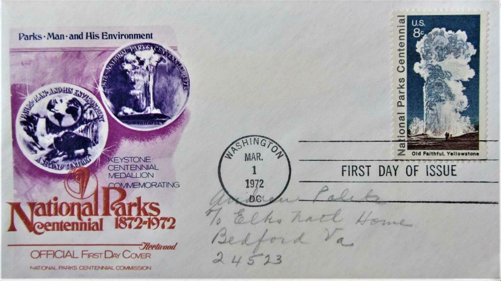 FDC- U.S.A.- NATIONAL PARK YELLOWSTONE, Enlèvement ou Envoi, Affranchi, Animal et Nature