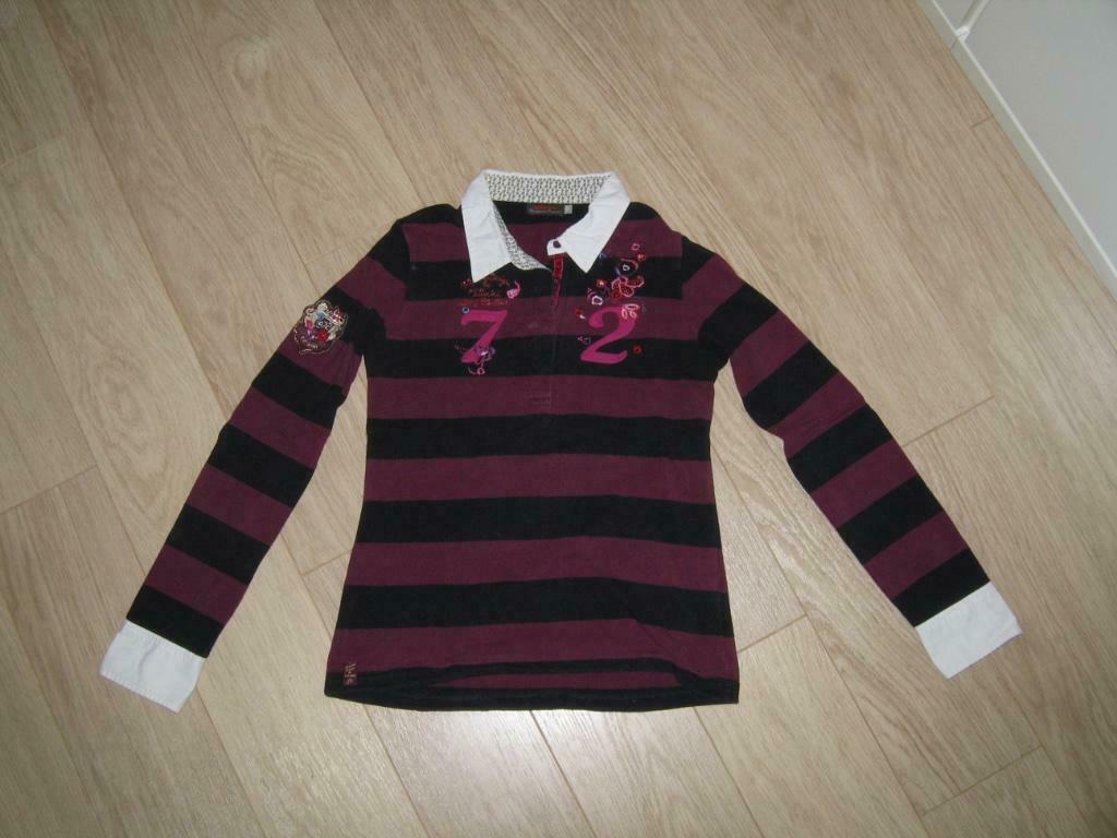 Sweat Catimini 14 ans ligné bleu-aubergine, Enlèvement ou Envoi, Comme neuf, Garçon ou Fille, Chemise ou À manches longues