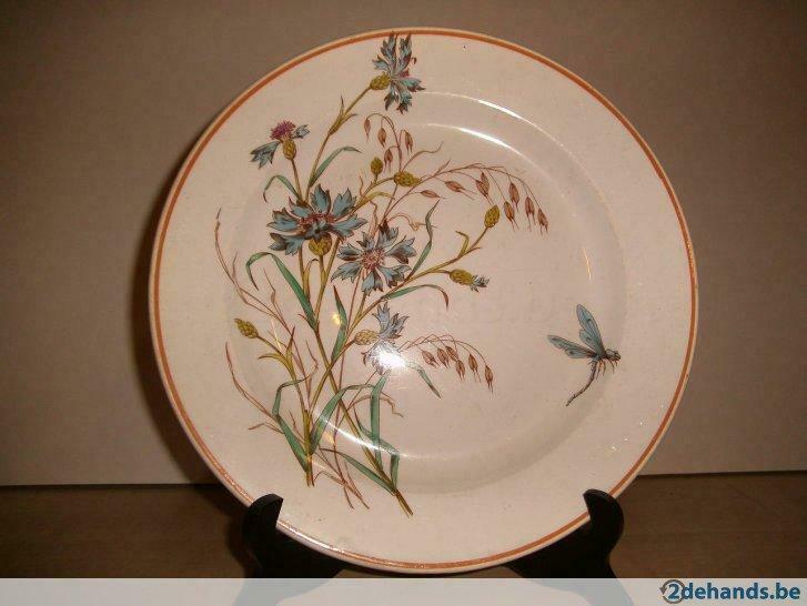 Antiek/Vintage-Keller/Guérin plat bord (DS130-e), Antiek en Kunst, Antiek | Keramiek en Aardewerk, Ophalen of Verzenden