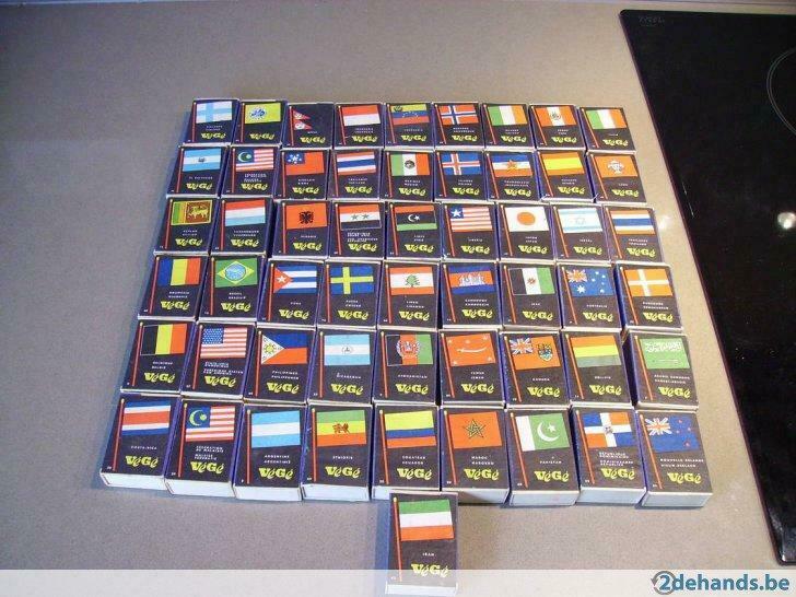 houten luciferdoosje vlaggen van landen merk vege, Verzamelen, Ophalen of Verzenden, Nieuw, Luciferdoosjes of -merken