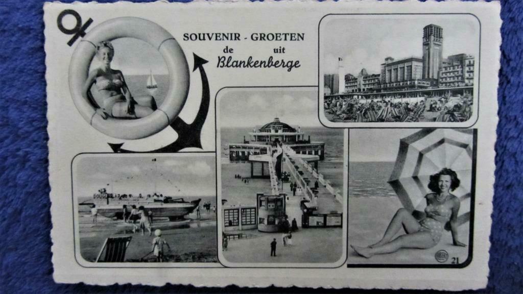 POSTKAARTEN- SOUVENIR DE BLANKENBERGE, Verzamelen, Ophalen of Verzenden, 1940 tot 1960, Gelopen, West-Vlaanderen