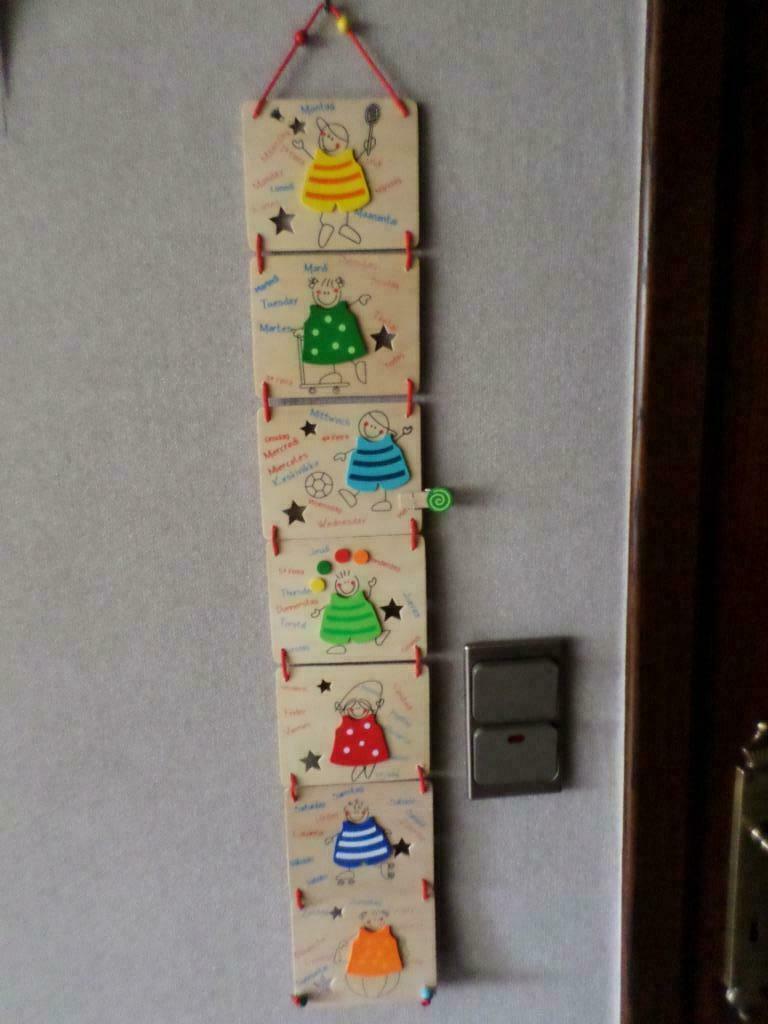 houten weekplanner, Kinderen en Baby's, Speelgoed | Houten speelgoed, Zo goed als nieuw, Ophalen of Verzenden