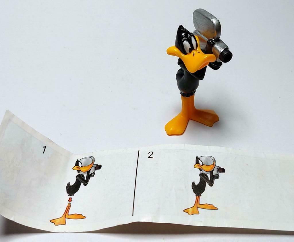 Looney Tunes Cinema 2002 : Duffy Duck avec caméra + Bpz, Enlèvement ou Envoi, Utilisé, Figurines en plastique dur