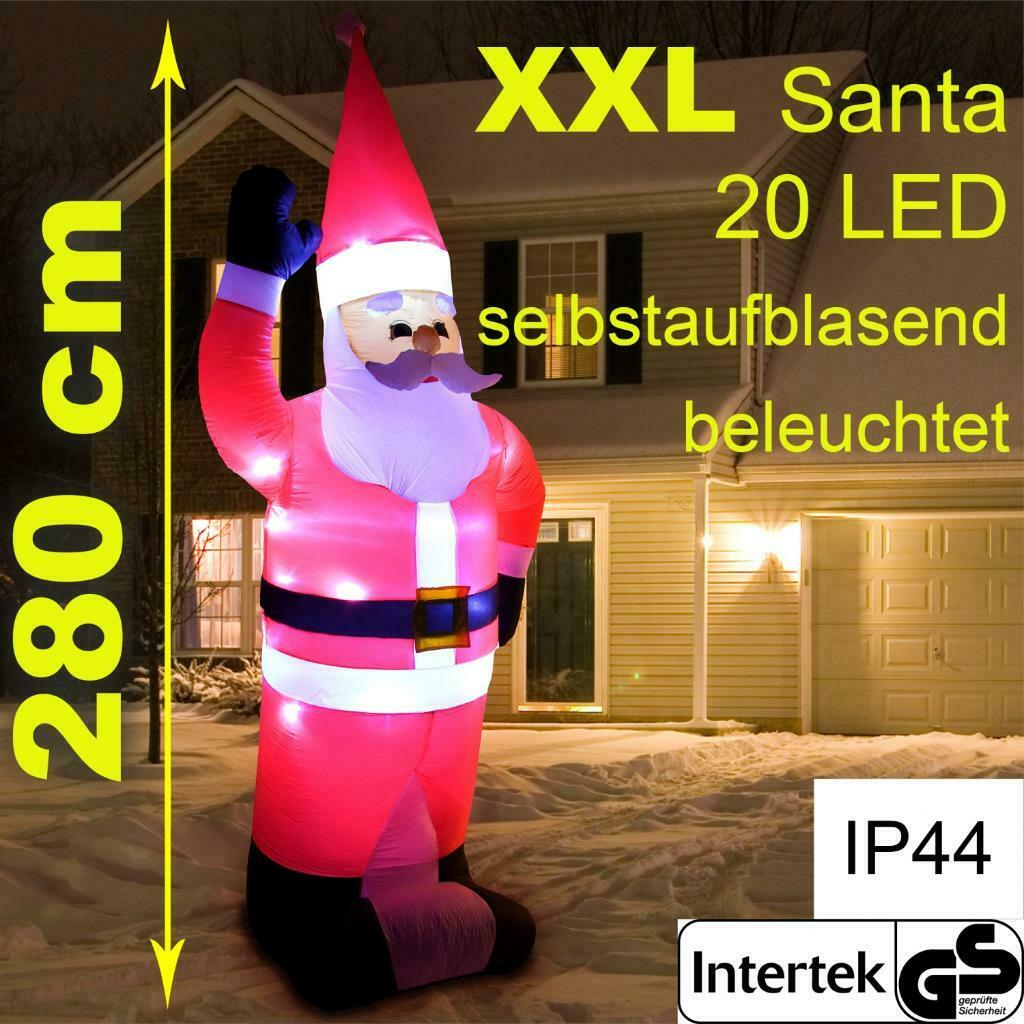 XXL-Opblaasbare Kerstman Met Ledverlichting 2.80m Met Blazer, Diversen, Ophalen of Verzenden, Nieuw