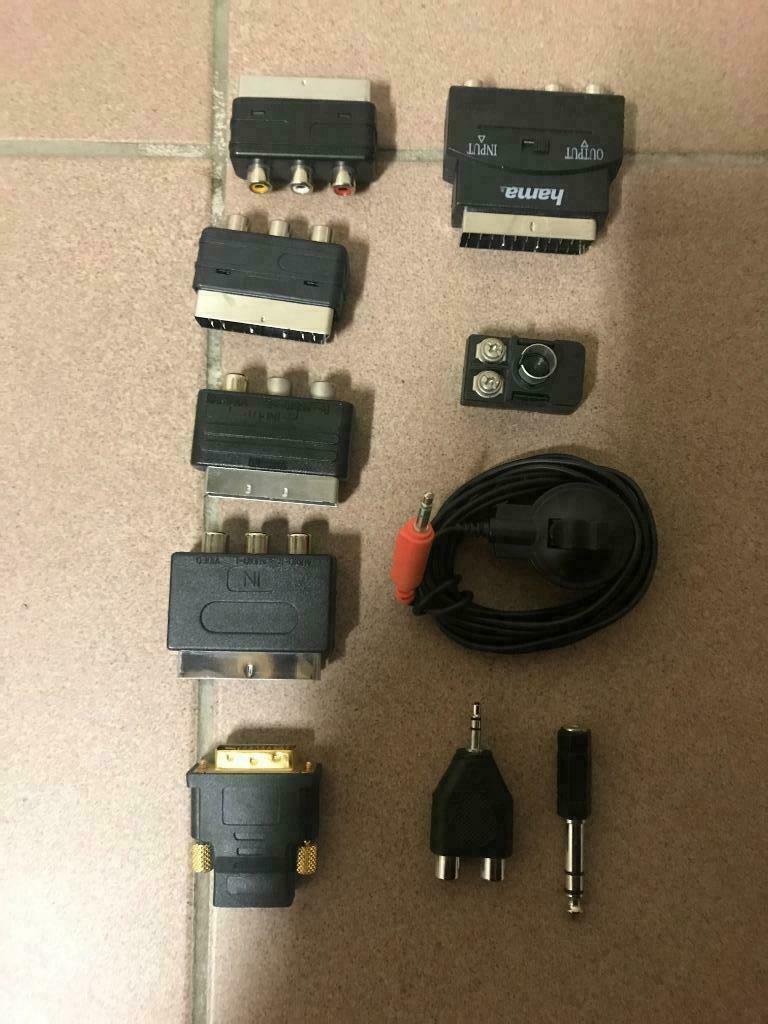 réducteurs de péritel à tulipe 11 pcs, TV, Hi-fi & Vidéo, Enlèvement ou Envoi, Utilisé, Moins de 2 mètres, Câble péritel