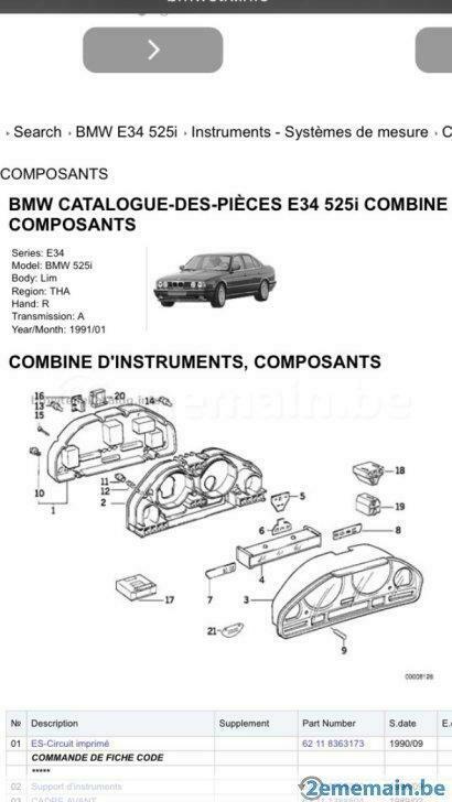 BMW serie 5 e34, serie 7 e32 es circuit imprimé (compteur), Auto-onderdelen, Ophalen of Verzenden, Nieuw, BMW
