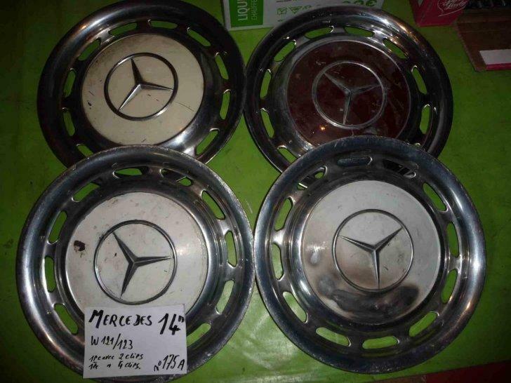 MERCEDES 14" roestvrijstalen naafdop - voor W121-W123 (n°175, Auto-onderdelen, Banden en Velgen, Velg(en), Gebruikt, Ophalen of Verzenden