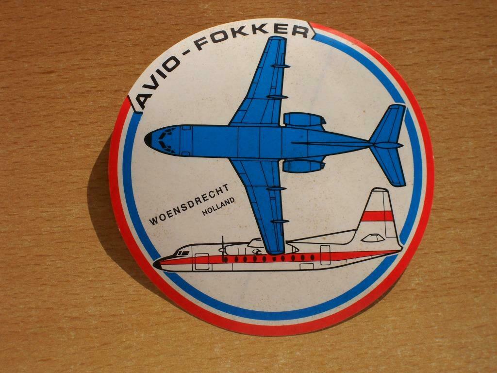 sticker Avio Fokker - Woensdrecht Holland - vliegtuig, Verzamelen, Verzenden, Nieuw