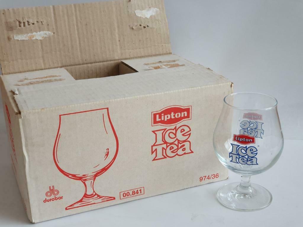 Lipton Ice Tea, glas op voet, 6 stuks, nieuw, 25 cl, Verzamelen, Merken en Reclamevoorwerpen, Nieuw, Gebruiksvoorwerp, Ophalen of Verzenden