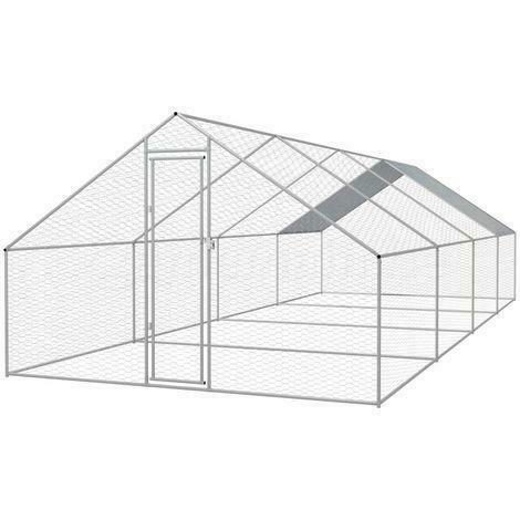 Poulailler 8x3x2m enclos 24m² parc chatiere voliere XXL, Verzenden, Nieuw