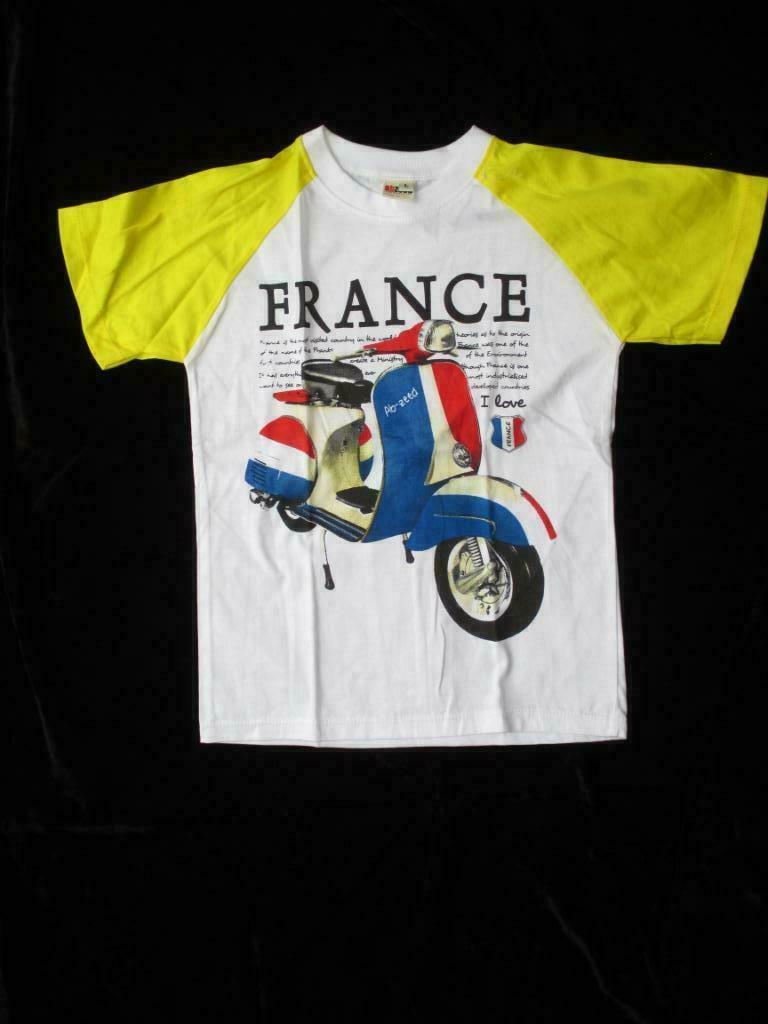 Tshirt enfant scooter FRANCE  F03, Enlèvement ou Envoi, Neuf, Garçon ou Fille