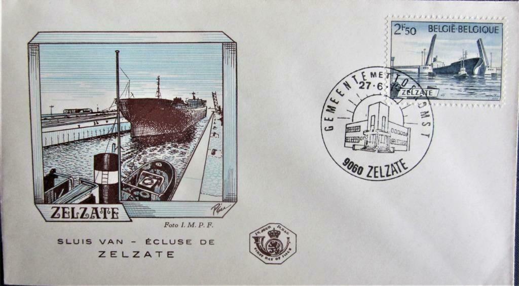 FDC SCHEPEN- SLUIS VAN ZELZATE, Postzegels en Munten, Ophalen of Verzenden, Gestempeld, Overige thema's