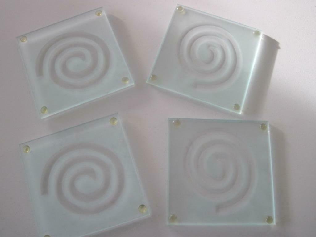 onderleggers in glas, voor glazen, Huis en Inrichting, Ophalen of Verzenden, Zo goed als nieuw