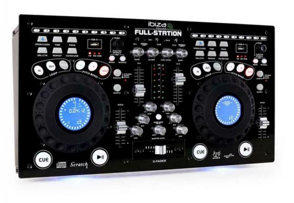 Profi DJ Set Duo CD-Player 2x USB 2x SD MP3 Scratch Mixer, Ophalen of Verzenden, Nieuw, Audio
