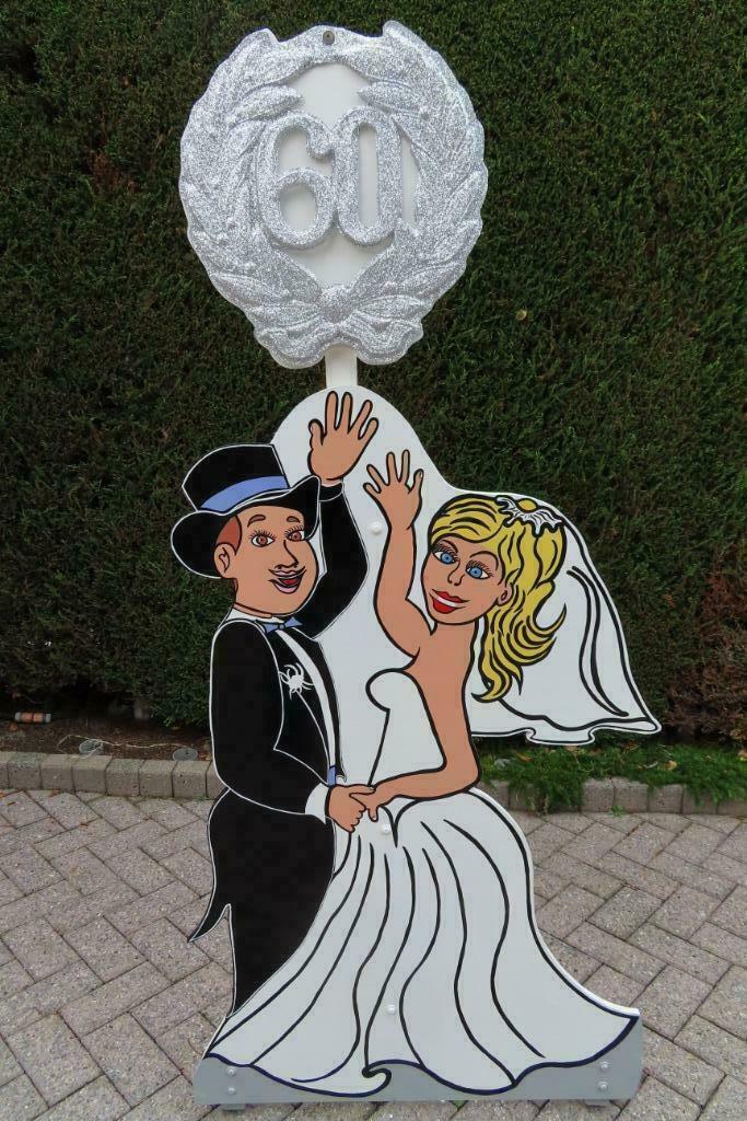 60 jarig huwelijk feestbord huren zie geweldige keuze., Enlèvement, Neuf, Article de fête