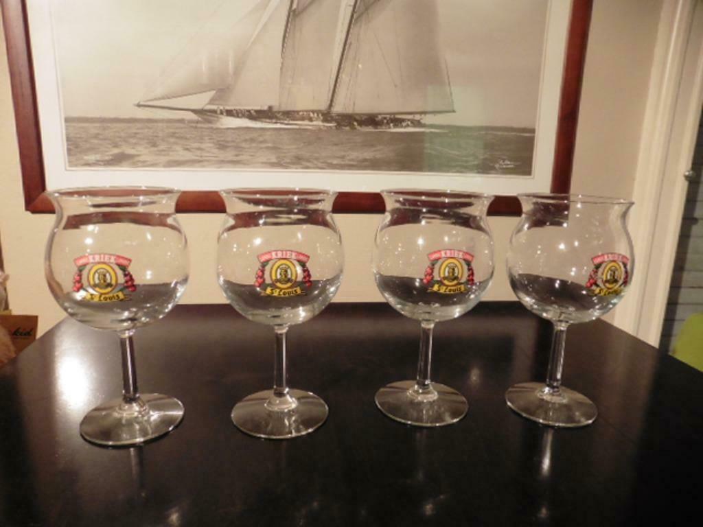 Verre Kriek de Saint-Louis sur pied, Enlèvement ou Envoi, Comme neuf, Verre à bière