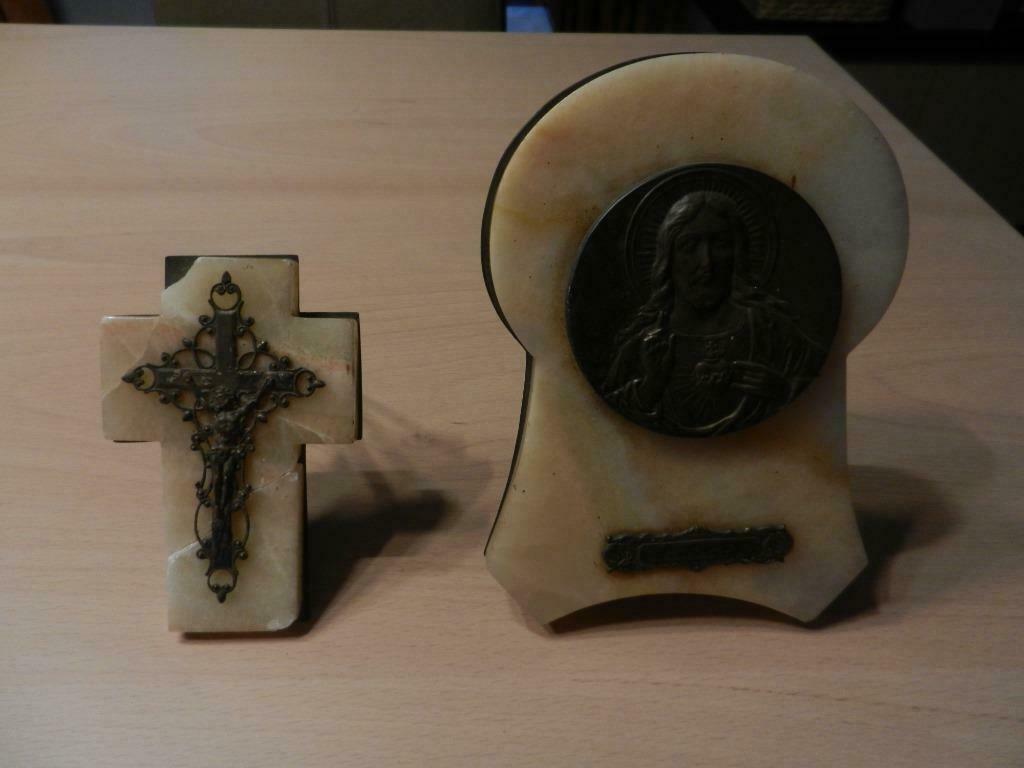 oud kruisbeeldje en Heilig Hart, Antiek en Kunst, Antiek | Religieuze voorwerpen, Ophalen