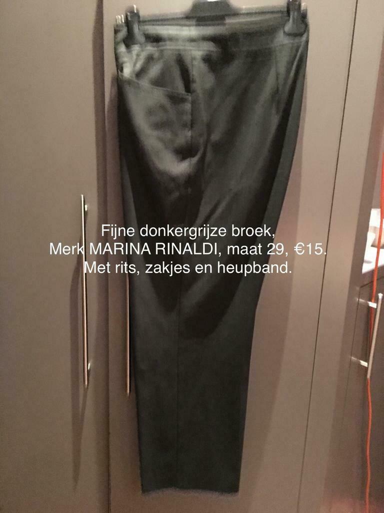 MARINA RINALDI, Fijne grijze broek, maat 29 (50), Enlèvement ou Envoi, Porté