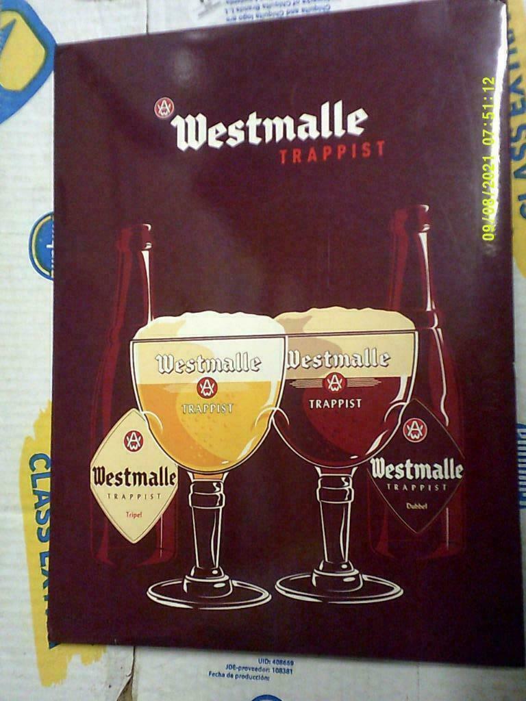 Beersign.Kartonnen Reclame.Trappistenbier Westmalle, Enlèvement ou Envoi, Comme neuf, Panneau publicitaire