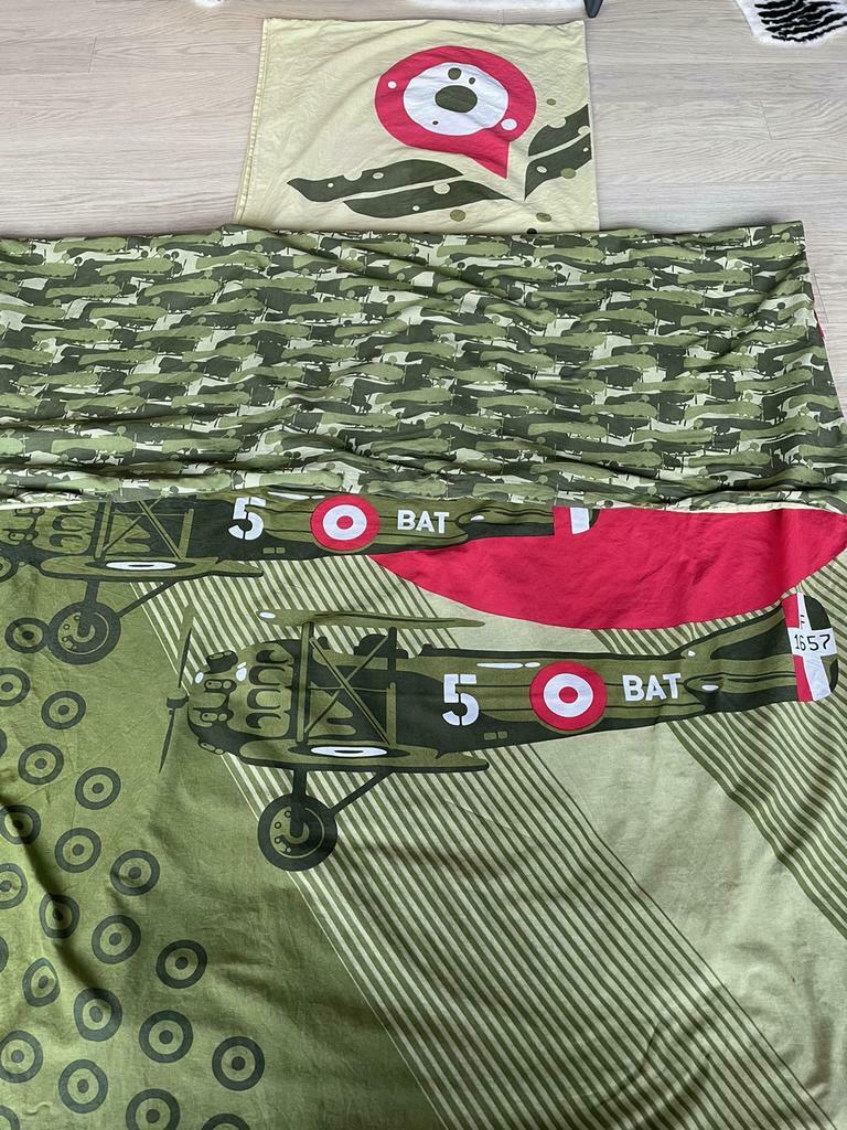 Housse de couette coton avion, Enlèvement ou Envoi, Housse de couette, Vert, Une personne