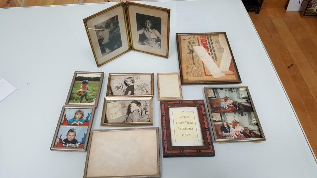 lot de 10 petits CADRES VINTAGE métalliques, Enlèvement ou Envoi, Utilisé