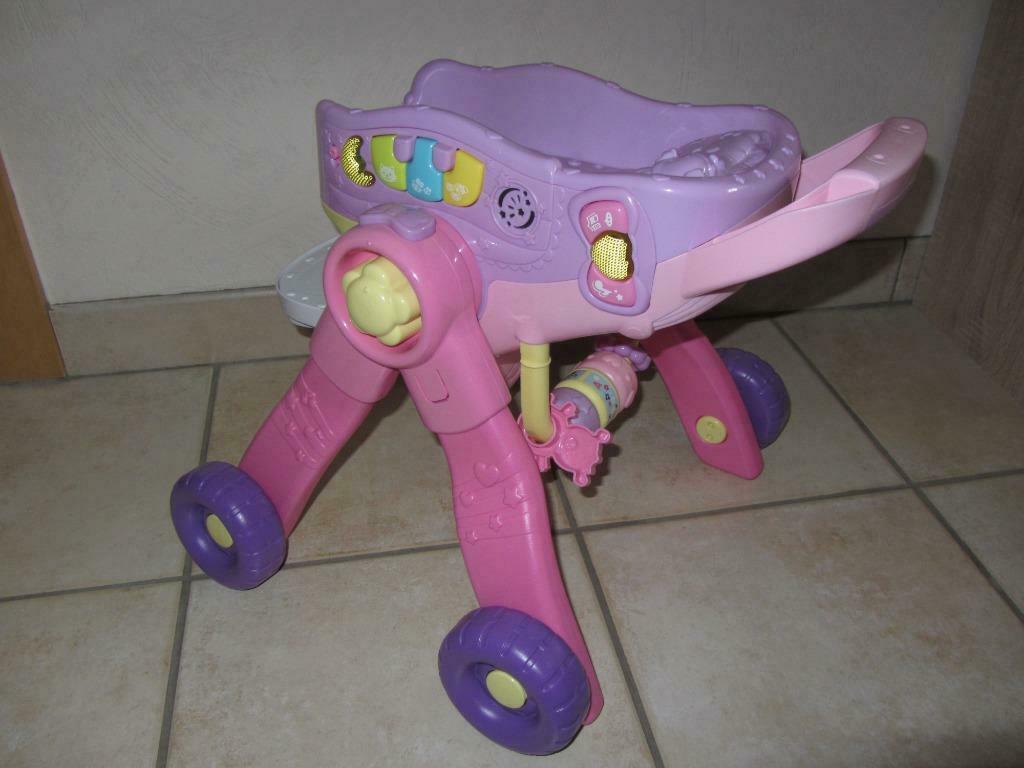 Kinderwagen voor poppen 3 in 1 V Tech met muziek, Ophalen, Zo goed als nieuw, 6 jaar of ouder