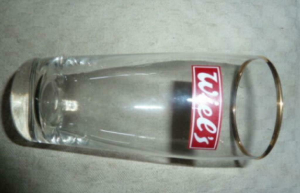 #N bier glas WIEL 'S 25cl " gouden rand " Wielemans Ceuppens, Collections, Verres & Petits Verres, Neuf, Verre à bière, Enlèvement ou Envoi