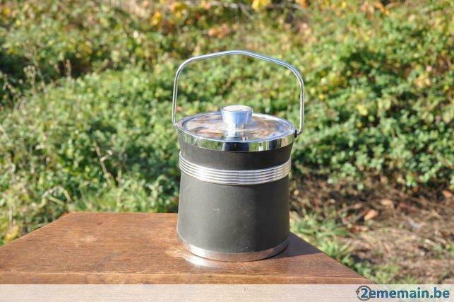 seau a glaçons avec couvercle noir et argenté, Enlèvement ou Envoi, Utilisé