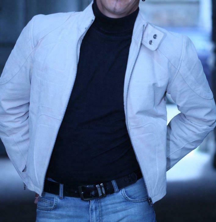 Veste en cuir beige, Enlèvement, Porté, Taille 46 (S) ou plus petite, Autres couleurs