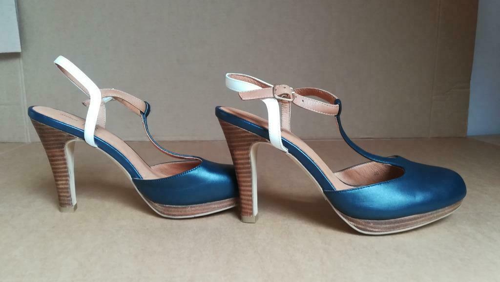 509B * ATELIER R superb nieuwe blauwe leren sandalen (40), Kleding | Dames, Pumps, Nieuw, Verzenden, Blauw