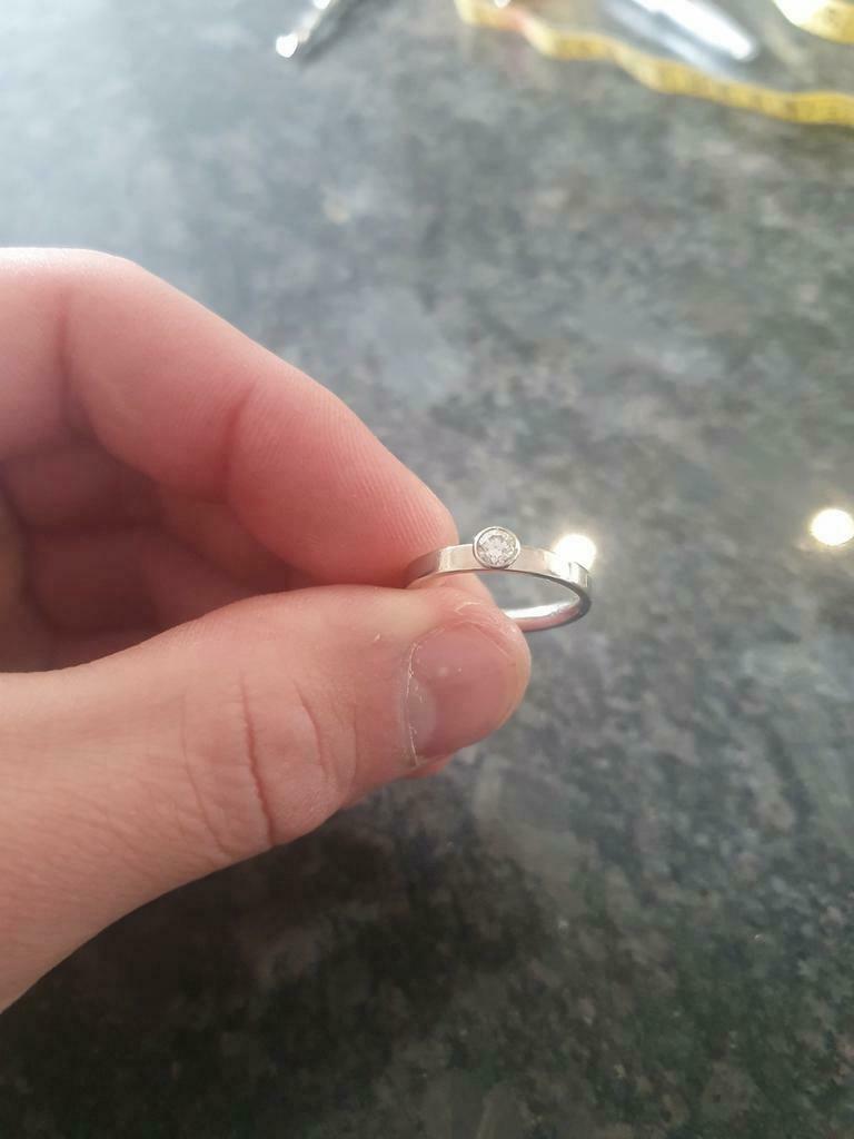 18K wit gouden ring met briljant 0.25KT, Ophalen, Nieuw, Wit