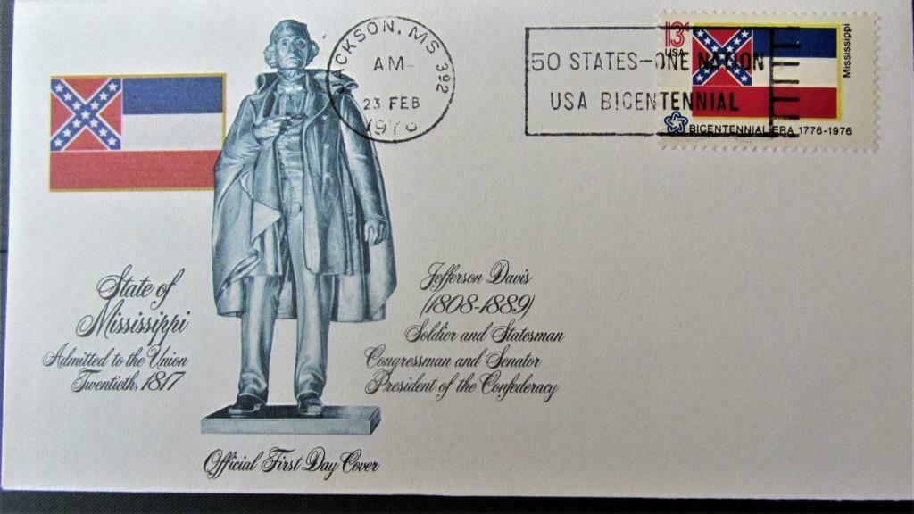 FDC PRESIDENTEN- PRESIDENT JEFFERSON DAVIS, Ophalen of Verzenden, Gestempeld, Overige thema's