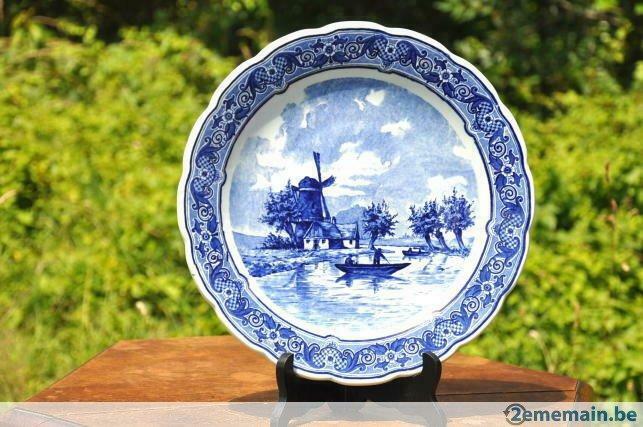 plat mural faience maastricht royal sphinx  moulin  barque, Antiquités & Art, Enlèvement ou Envoi