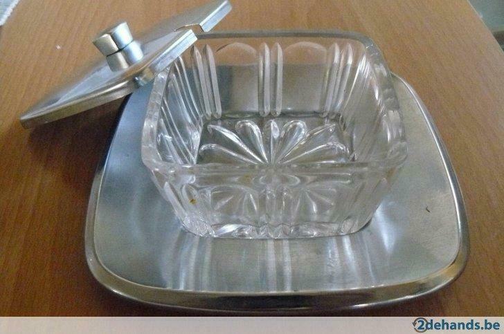 glazen potje met deksel, Huis en Inrichting, Keuken | Keukenbenodigdheden, Gebruikt