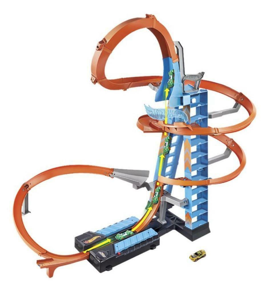 Hotwheels acrobatische racebaan sky crash tower, Ophalen of Verzenden, Zo goed als nieuw, Racebaan