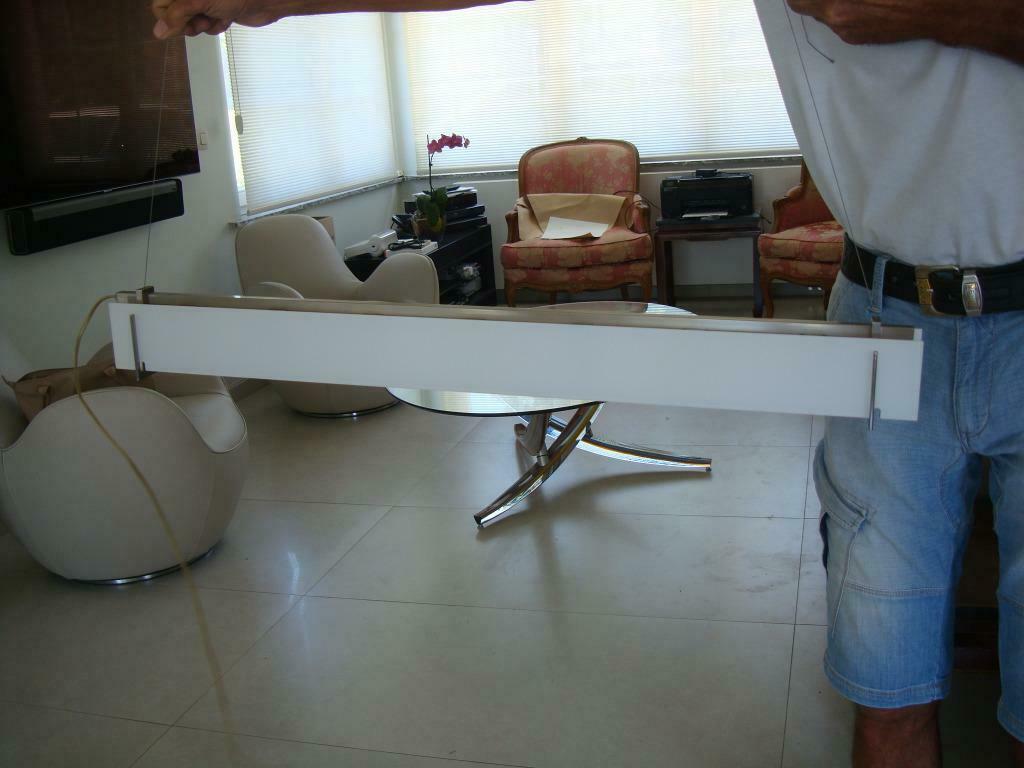 luminaire suspension horizontal en verre blanc, Maison & Meubles, Lampes | Suspensions, Enlèvement, Comme neuf, Verre