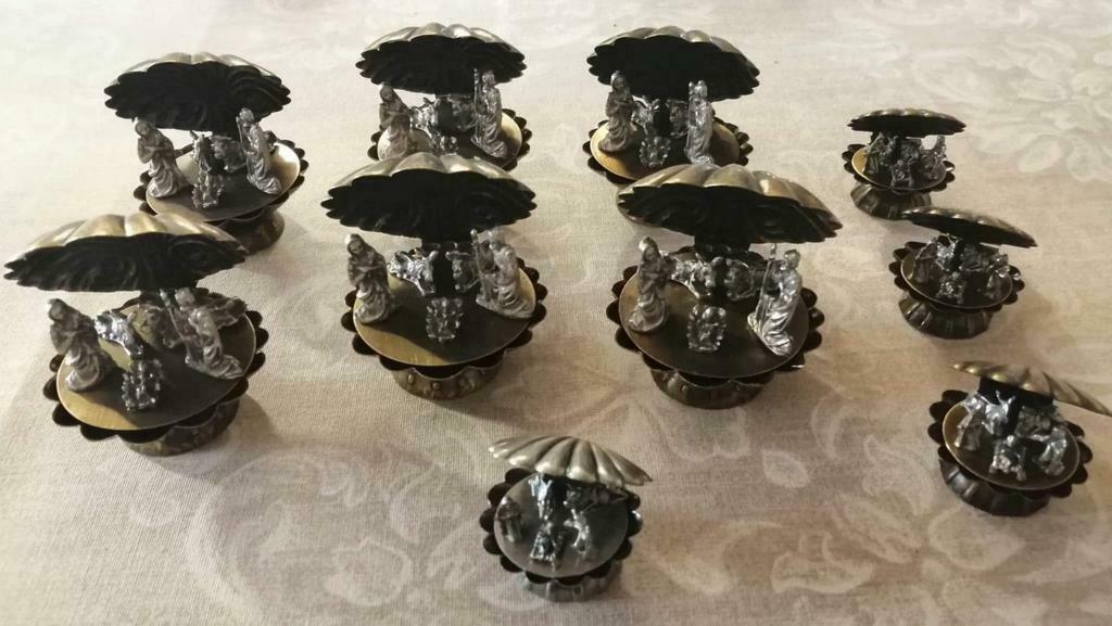 NEUF mini crèche métallique dans coquillage, Enlèvement, Neuf