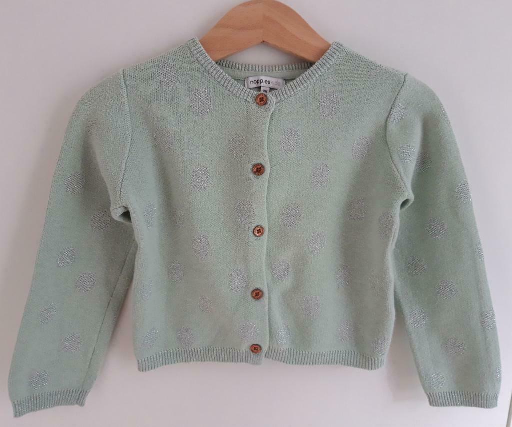 Muntgroene gilet Noppies - maat 98, Kinderen en Baby's, Gebruikt, Meisje, Trui of Vest, Ophalen of Verzenden